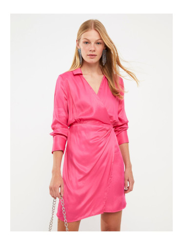 LC Waikiki Straight Long Sleeve Women's Satin Shirt Dress