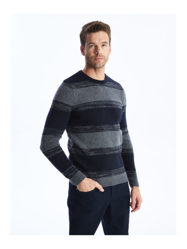 LC Waikiki Crew Neck Long Sleeve Color Block Men's Knitwear Sweater