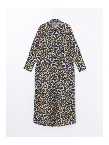 LC Waikiki Leopard Print Women's Shirt Dress