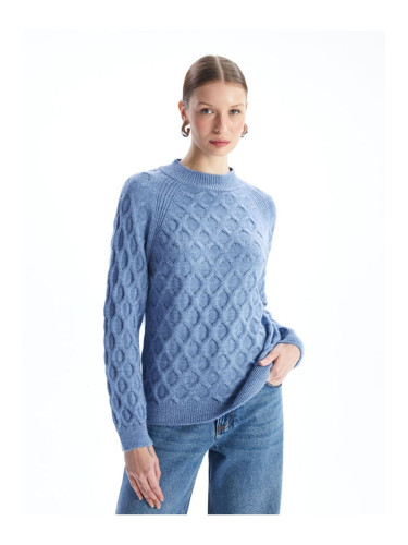 LC Waikiki LCW Crew Neck Self-Patterned Long Sleeve Women's Knitwear Sweater