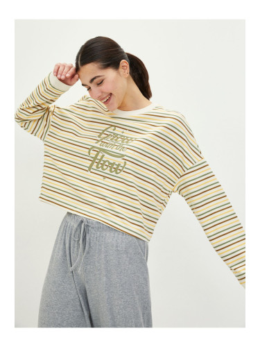 LC Waikiki Crew Neck Striped Long Sleeve Women's Pajama Top