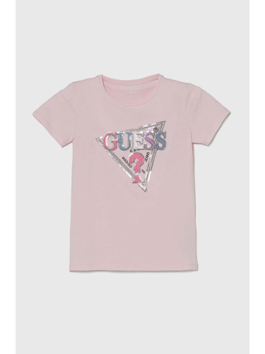 Детска тениска Guess в розово J4YI04 K6YW4