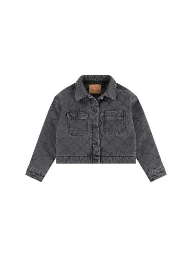 Детско дънково яке Levi's QUILTED TRUCKER JACKET в сиво 4EL097