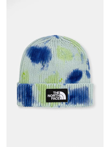 Шапка The North Face Tie Dye Logo Box Beanie в тюркоазено от памук NF0A7WJI9CI1