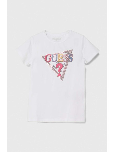 Детска тениска Guess в бяло J4YI04 K6YW4