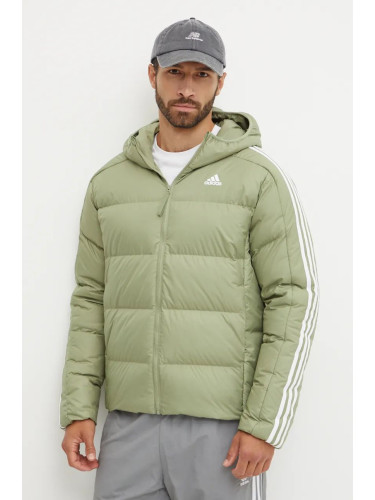 Пухено яке adidas Essentials в зелено зимен модел IX8905