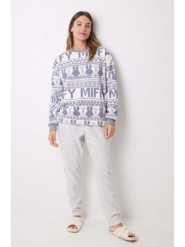 Пижама women'secret Miffy дамска в лилаво от памук 3138577