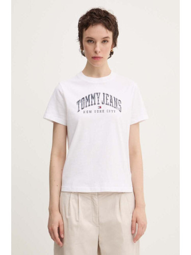 Памучна тениска Tommy Jeans в бяло DW0DW19826