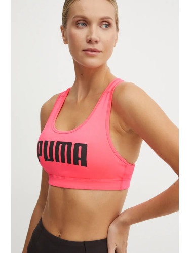 Спортен сутиен Puma 4KEEPS в розово с десен 525317