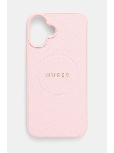 Кейс за телефон Guess iPhone 16 Plus 6.7 в розово GUHMP16MPGHSMMP