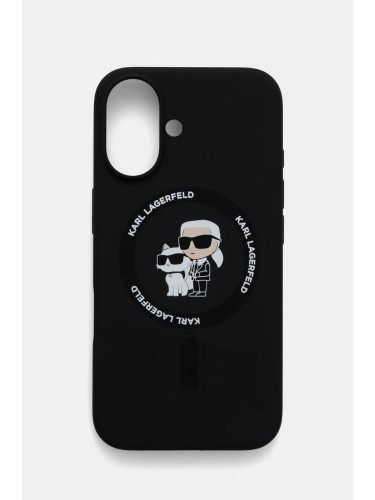 Кейс за телефон Karl Lagerfeld iPhone 16 6.1 в черно KLHMP16SSCMKCRHK