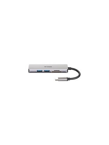 D-LINK USB-C 5-port USB 3.0 hub with HDMI and SD and microSD card read