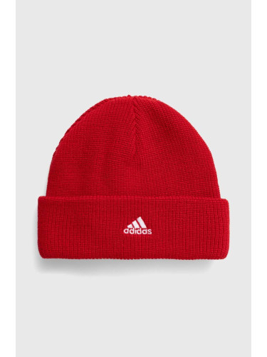 Шапка adidas Performance LK BEANIE в червено от плътен трикотаж IY7842