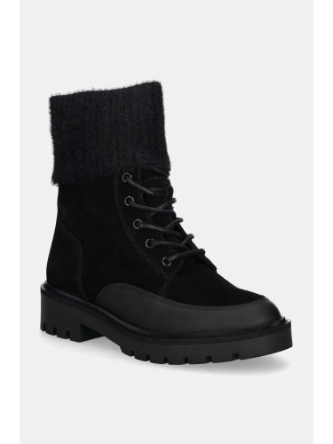 Боти Calvin Klein Jeans COMBAT MID LACE UP BOOT WL в черно с равна подметка YW0YW01599