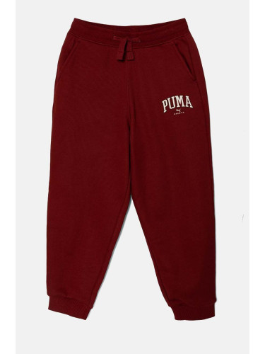 Детски спортен панталон Puma SQUAD Sweatpants в бордо с принт 681781