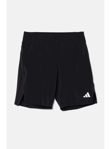 Къс панталон adidas J D4T SHORTS в черно с изчистен дизайн с регулируема талия IR7553