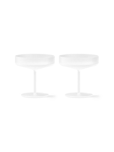 Комплект чаши за шампанско ferm LIVING Ripple Champagne Saucers 150 ml (2 броя)