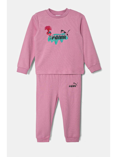 Бебешки анцуг Puma X TROLLS Minicat Crew Jogger TR в розово 627382