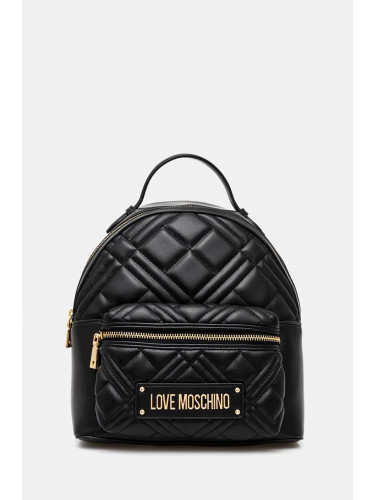 Раница Love Moschino в черно малък размер с апликация JC4148PP0L