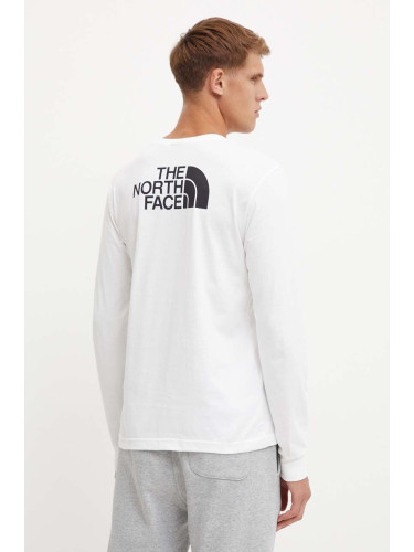 Блуза с дълги ръкави The North Face L/S Easy Tee в бяло с принт NF0A8A6FFN41