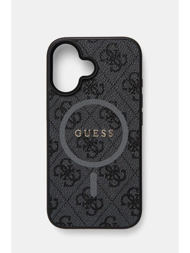 Кейс за телефон Guess iPhone 16 6.1 в черно GUHMP16SG4GFRK