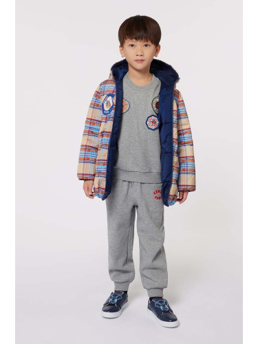 Детски спортен панталон Kenzo Kids в сиво с меланжов десен K60793