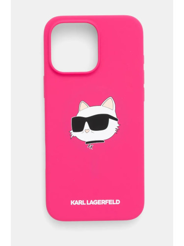 Кейс за телефон Karl Lagerfeld iPhone 16 Pro Max 6.9 в розово KLHMP16XSCHPPLF