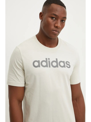 Тениска adidas Essentials в бежово с принт IZ4771