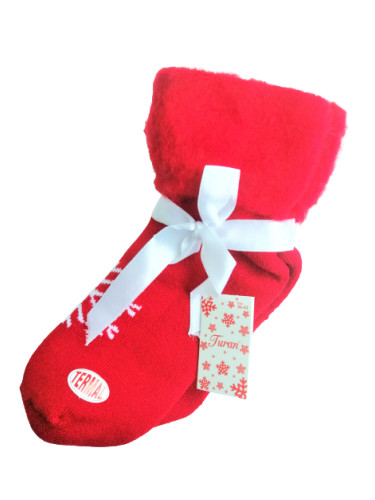 Дебели Коледни термо чорапи със снежинка