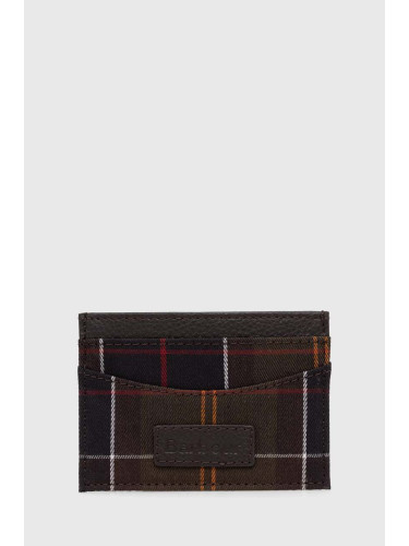 Калъф за карти Barbour Tartan Cardholder в зелено MLG0047