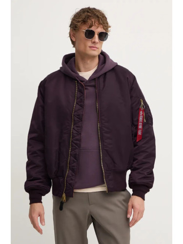 Яке бомбър Alpha Industries в лилаво зимен модел