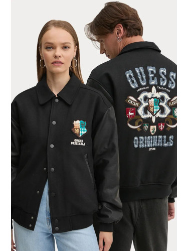 Яке с вълна Guess Originals в черно преходен модел с уголемена кройка M4BL50 WEI00