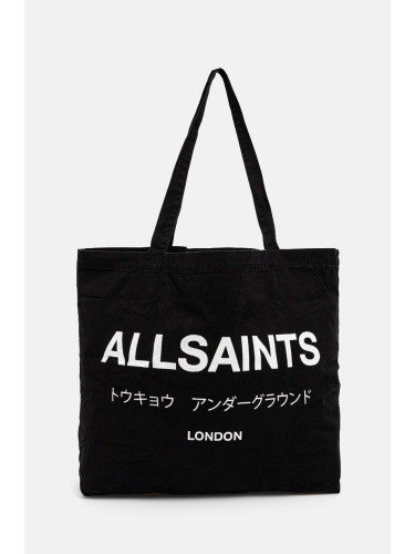 Памучна чанта AllSaints в сиво M249XB