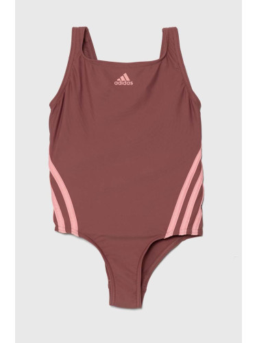 Детски цял бански adidas Performance 3S SWIMSUIT в розово IY5067