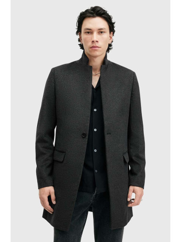 Палто с вълна AllSaints HARGROVE COAT в зелено преходен модел M038OB