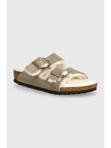 Детски велурени чехли Birkenstock Arizona Shearling в бежово 1028689