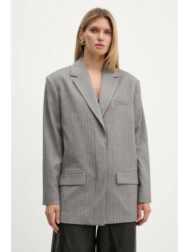 Сако Remain Herringbone Blazer в сиво с уголемена кройка с десен 5018723038