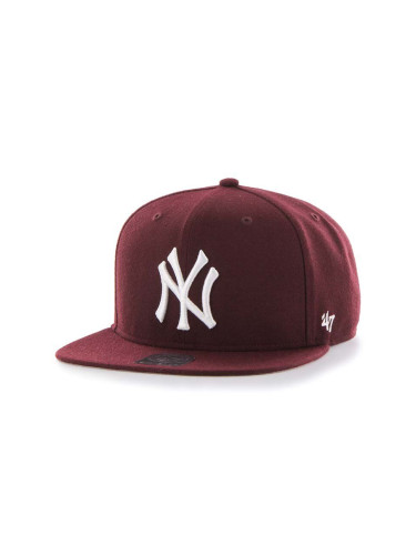 Шапка с козирка 47 brand MLB New York Yankees в бордо с апликация B-NSHOT17WBP-KM