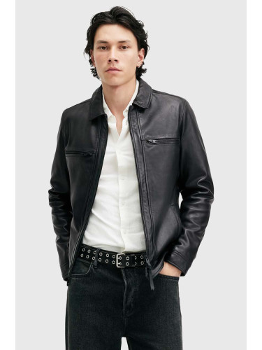 Кожено яке AllSaints LUCK JACKET в черно преходен модел M069LB