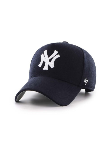 Шапка с козирка с вълна 47 brand MLB New York Yankees в тъмносиньо с апликация B-CHSMD17WIS-NY