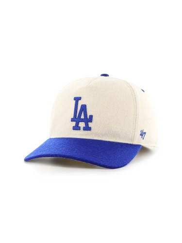 Шапка с козирка с вълна 47 brand MLB Los Angeles Dodgers в бежово с апликация B-CHSHT12WIP-NT