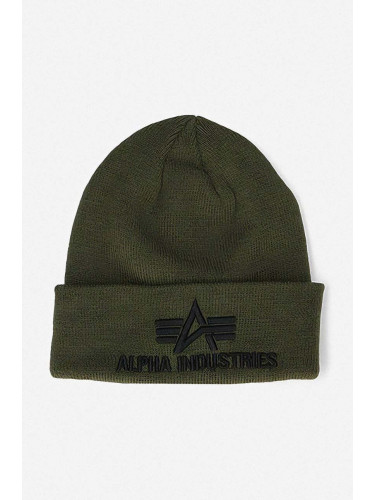 Шапка Alpha Industries 3D Beanie в зелено 168910.257