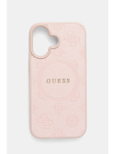 Кейс за телефон Guess iPhone 16 6.1 в розово GUHMP16SPSAPSMEP