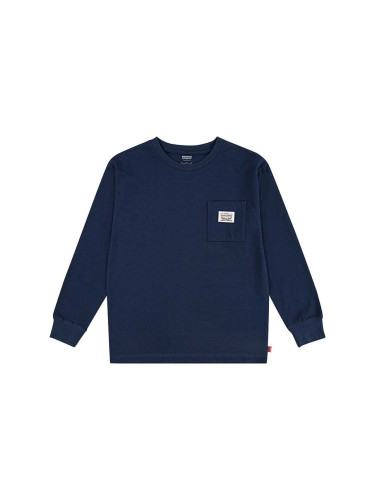 Детски суичър Levi's LONG SLEEVE POCKET TEE в тъмносиньо с изчистен дизайн 9EL555