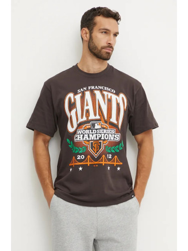 Памучна тениска 47 brand MLB San Francisco Giants в сиво с принт BU022TMYIHQ632909C9