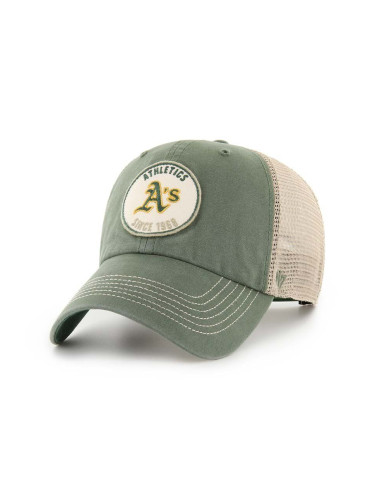 Шапка с козирка 47 brand MLB Oakland Athletics в зелено с апликация B-PITSC18BXP-BTA