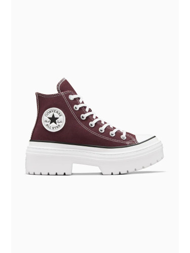 Високи кецове Converse Chuck Taylor All Star Lugged Heel в бордо A09401C