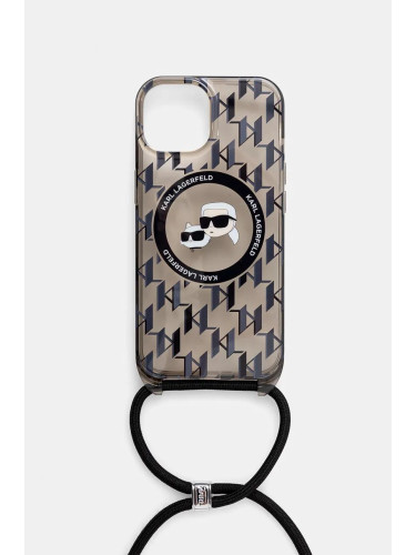 Кейс за телефон Karl Lagerfeld iPhone 15 / 14 / 13 6.1" в черно KLHMP15SHCKCKLCK