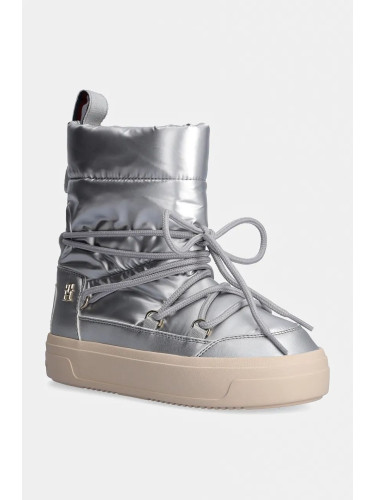 Апрески Tommy Hilfiger LACE-UP METALLIC SNOWBOOT в сребристо FW0FW08442