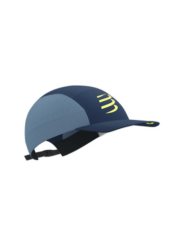 Шапка с козирка Compressport 5 Panel Light Cap в черно с десен CU00097B